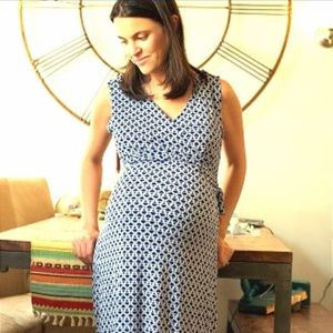 JW Sleeveless Wrap Maternity Dress (Red/White)